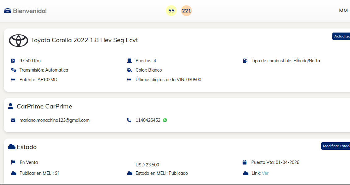 Detalle de vehículo CarWise